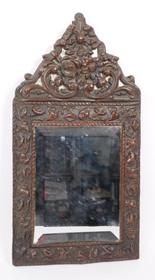 Lot 395 - 19TH CENTURY COPPER REPOUSSE WALL MIRROR