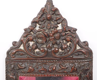 Lot 395 - 19TH CENTURY COPPER REPOUSSE WALL MIRROR