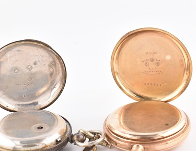 Lot 217 - GOLD PLATED WALTHAM POCKET WATCH & VICTORIAN SILVER POCKET WATCH