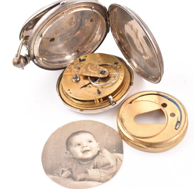 Lot 217 - GOLD PLATED WALTHAM POCKET WATCH & VICTORIAN SILVER POCKET WATCH