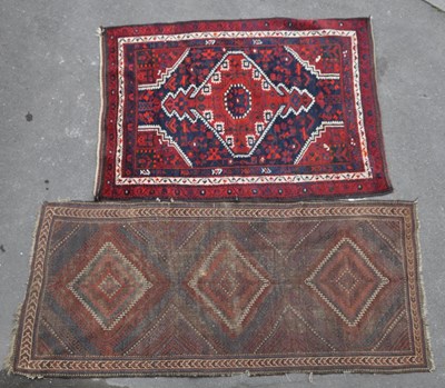 Lot 1011 - TWO 20TH CENTURY PERSIAN BIDJAR FLOOR CARPET RUGS