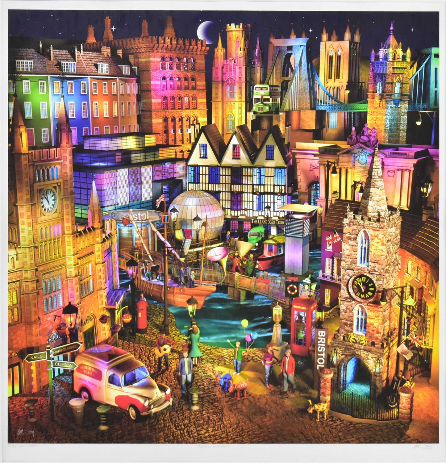 Lot 26 - KEITH DRURY (B. 1964) - BRISTOL MOONLIGHT FROM ' WHEN I DREAM ' SERIES