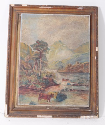 Lot 940 - FRENCH 19TH CENTURY OIL ON CANVAS LANDSCAPE PAINTING