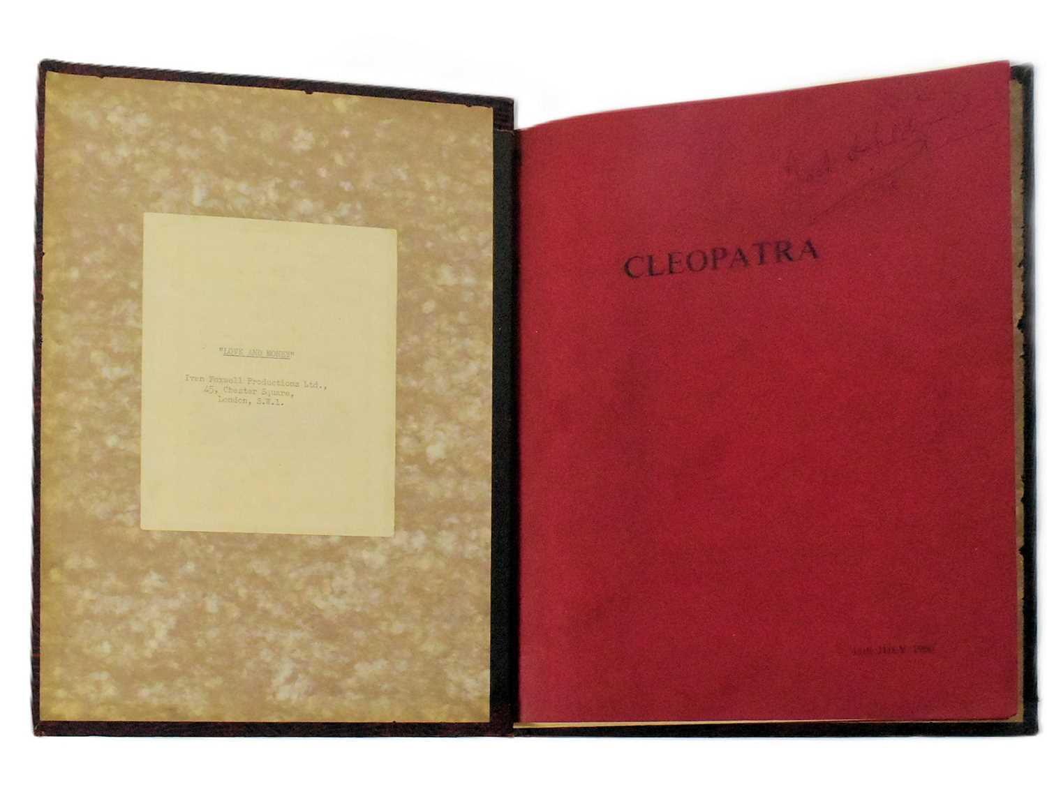 Lot 70 - CLEOPATRA (1963) - ORIGINAL PRODUCTION SCRIPT