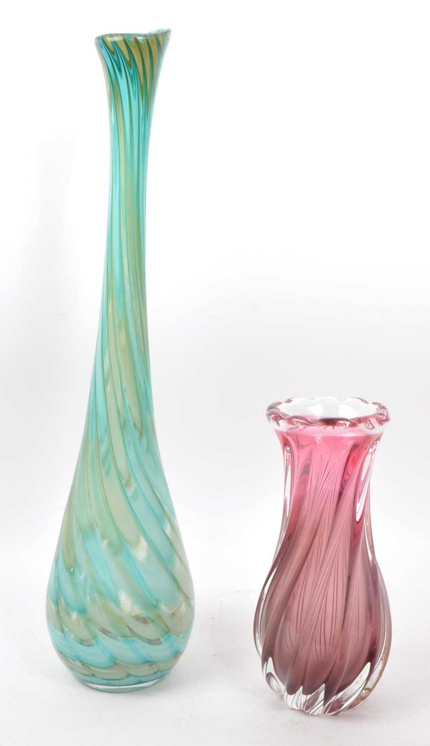 Lot 12 - TWO MID CENTURY GLASS VASES