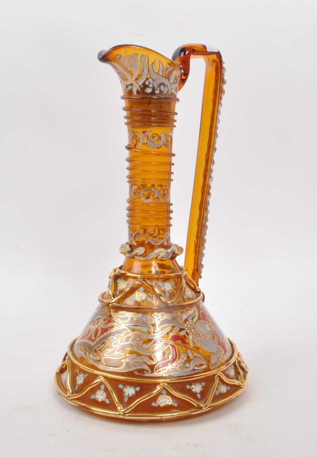 Lot 16 - VINTAGE 20TH CENTURY GILT AMBER GLASS EWER