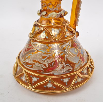 Lot 16 - VINTAGE 20TH CENTURY GILT AMBER GLASS EWER