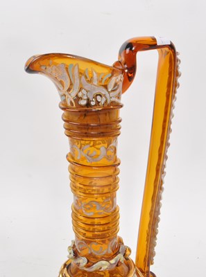 Lot 16 - VINTAGE 20TH CENTURY GILT AMBER GLASS EWER