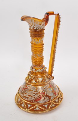 Lot 16 - VINTAGE 20TH CENTURY GILT AMBER GLASS EWER