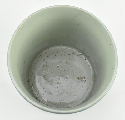 Lot 35 - QING QIANLONG GILT POWDER BLUE BRUSH POT 清 乾隆款 蓝釉描金龙纹笔筒