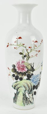 Lot 37 - REPUBLIC PERIOD FAMILLE ROSE VASE BY LIU YUQIN 民国 刘雨岑 粉彩花卉瓶