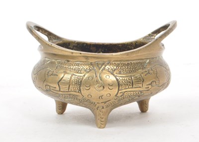 Lot 224 - LATE 19TH CENTURY CHINESE BRASS CENSER / SCENT BOWL