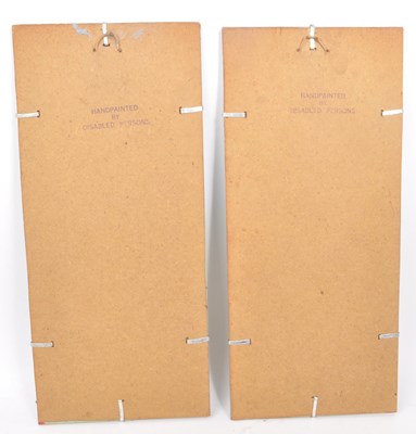 Lot 232 - PAIR OF MID CENTURY HANDPAINTED LADIES PANES