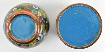 Lot 119 - TWO 20TH CENTURY CHINESE "MILLE FLEUR" CLOISONNE JARS 二十世纪掐丝珐琅百花罐