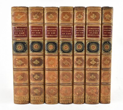 Lot 166 - FINE BINDINGS. EARL OF CLARENDON'S HISTORY OF THE REBELLION AND CIVIL WARS IN SEVEN VOLS