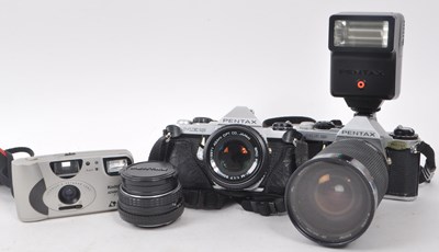 Lot 242 - PENTAX - COLLECTION OF THREE LATE 20TH CENTURY CAMERAS