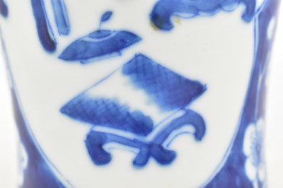 Lot 12 - QING BLUE AND WHITE 'ANTIQUE & PRUNUS' VASE 清 清花博古冰梅瓶