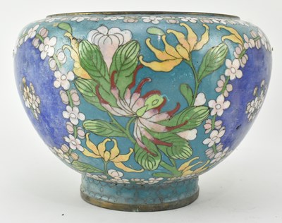 Lot 71 - QING DYNASTY CLOISONNE ENAMELLED CENSER JARDINIERE 清 掐丝珐琅香炉