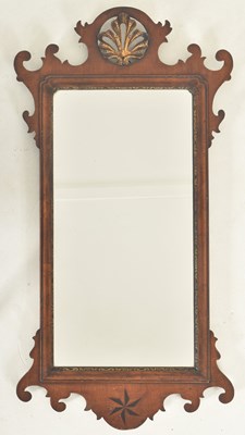 Lot 586 - REGENCY EARLY 19TH CENTURY MAHOGANY INLAID PIER MIRROR