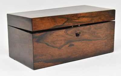 Lot 145 - EARLY 19TH CENTURY ROSEWOOD TEA CADDY WITH GLASS BOWL