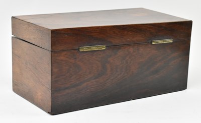 Lot 145 - EARLY 19TH CENTURY ROSEWOOD TEA CADDY WITH GLASS BOWL