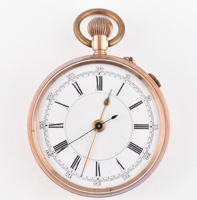 Lot 142 - 9K GOLD CHRONOGRAPH POCKET WATCH AF