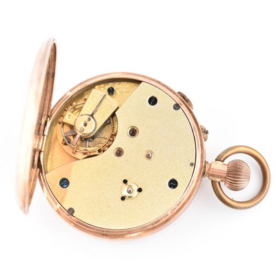 Lot 142 - 9K GOLD CHRONOGRAPH POCKET WATCH AF
