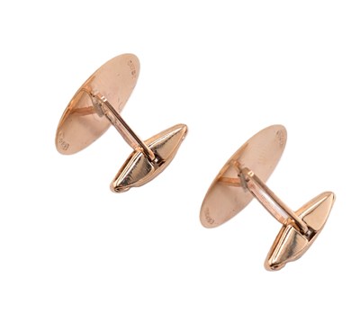 Lot 180 - PAIR OF HALLMARKED 9CT GOLD CUFFLINKS