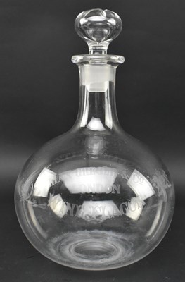 Lot 138 - MAX GREGER AND CO., CARLOWITZ - VICTORIAN GLASS ENGRAVED DECANTER