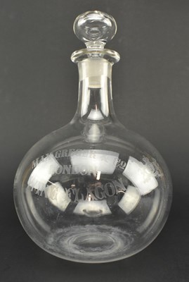 Lot 139 - MAX GREGER AND CO., CARLOWITZ - VICTORIAN GLASS ENGRAVED DECANTER