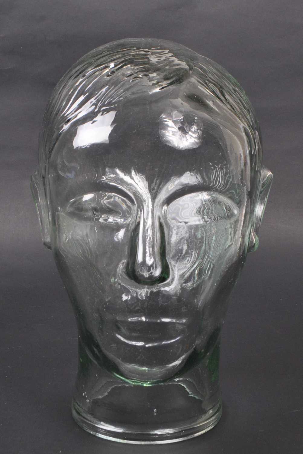 Lot 42 - 20TH CENTURY PRESSED GLASS BUST HEAD