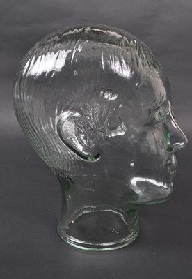 Lot 42 - 20TH CENTURY PRESSED GLASS BUST HEAD