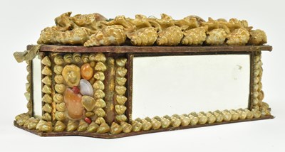 Lot 90 - 19TH CENTURY HIGH VICTORIAN SEASHELL COVERED WOODEN BOX