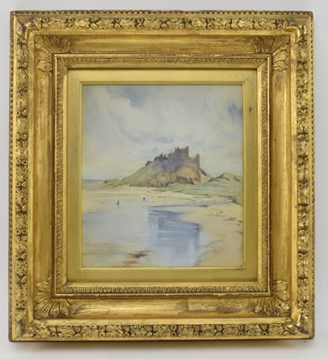 Lot 486 - 19TH CENTURY GILT WOOD CASSETTA PAINTING FRAME - BAMBURGH CASTLE