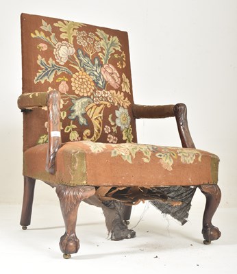 Lot 384 - EARLY 19TH CENTURY GAINSBOROUGH MAHOGANY & TAPESTRY ARMCHAIR