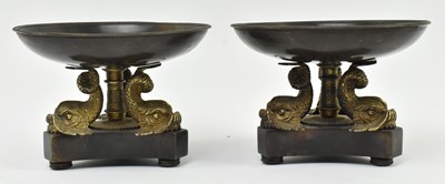 Lot 43 - PAIR OF VICTORIAN 19TH CENTURY CAST BRONZE & GILT CENTREPIECES