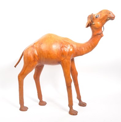 Lot 231 - 20TH CENTURY LARGE LEATHER CAMEL FIGURE