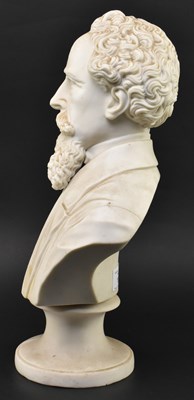 Lot 168 - VICTORIAN LATE 19TH CENTURY PARIAN WARE BUST OF CHARLES DICKENS