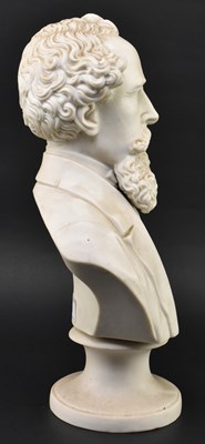 Lot 168 - VICTORIAN LATE 19TH CENTURY PARIAN WARE BUST OF CHARLES DICKENS