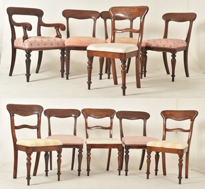 Lot 533 - HARLEQUIN SET OF 10 WILLIAM IV BAR BACK DINING CHAIRS