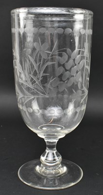 Lot 48 - 19TH CENTURY HAND ETCHED CUT GLASS CELERY GLASS