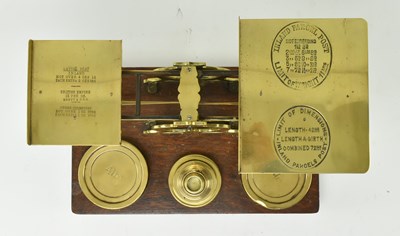 Lot 162 - S. MORDAN & CO, LONDON - SET OF 19TH CENTURY BRASS & OAK POSTAL SCALES