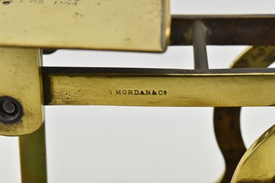 Lot 162 - S. MORDAN & CO, LONDON - SET OF 19TH CENTURY BRASS & OAK POSTAL SCALES