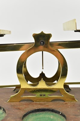 Lot 162 - S. MORDAN & CO, LONDON - SET OF 19TH CENTURY BRASS & OAK POSTAL SCALES
