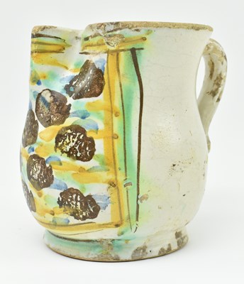 Lot 172 - ITALIAN 18TH CENTURY MAJOLICA GLAZE & SPONGE DECORATION WATER JUG