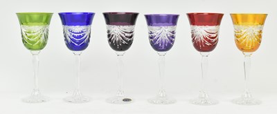 Lot 171 - SIX VINTAGE 20TH CENTURY BOXED BOHEMIAN FLASH CUT GLASSES