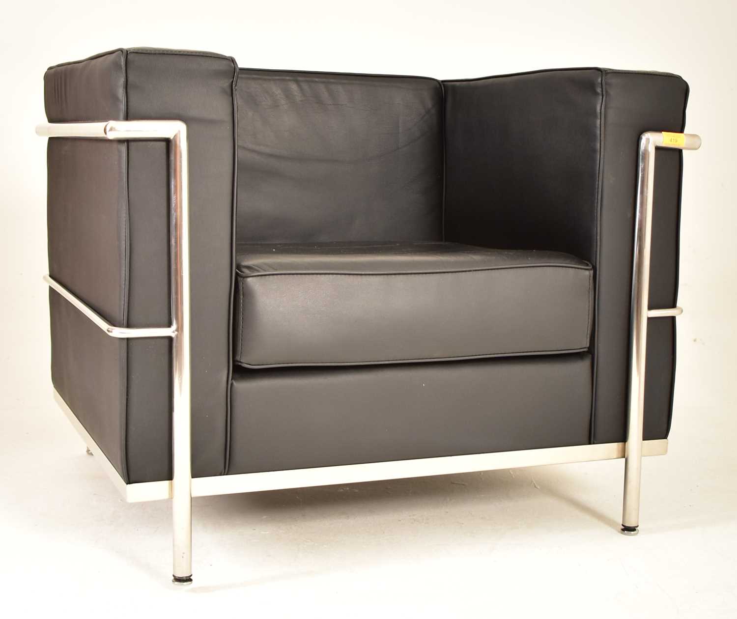 Lot 508 - AFTER LE CORBUSIER - LC2 STYLE - RETRO RECEPTION OFFICE CHAIR