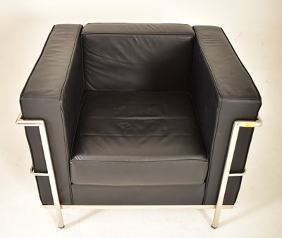 Lot 508 - AFTER LE CORBUSIER - LC2 STYLE - RETRO RECEPTION OFFICE CHAIR