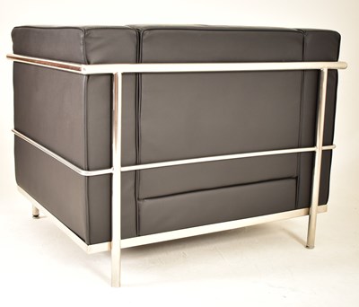 Lot 508 - AFTER LE CORBUSIER - LC2 STYLE - RETRO RECEPTION OFFICE CHAIR