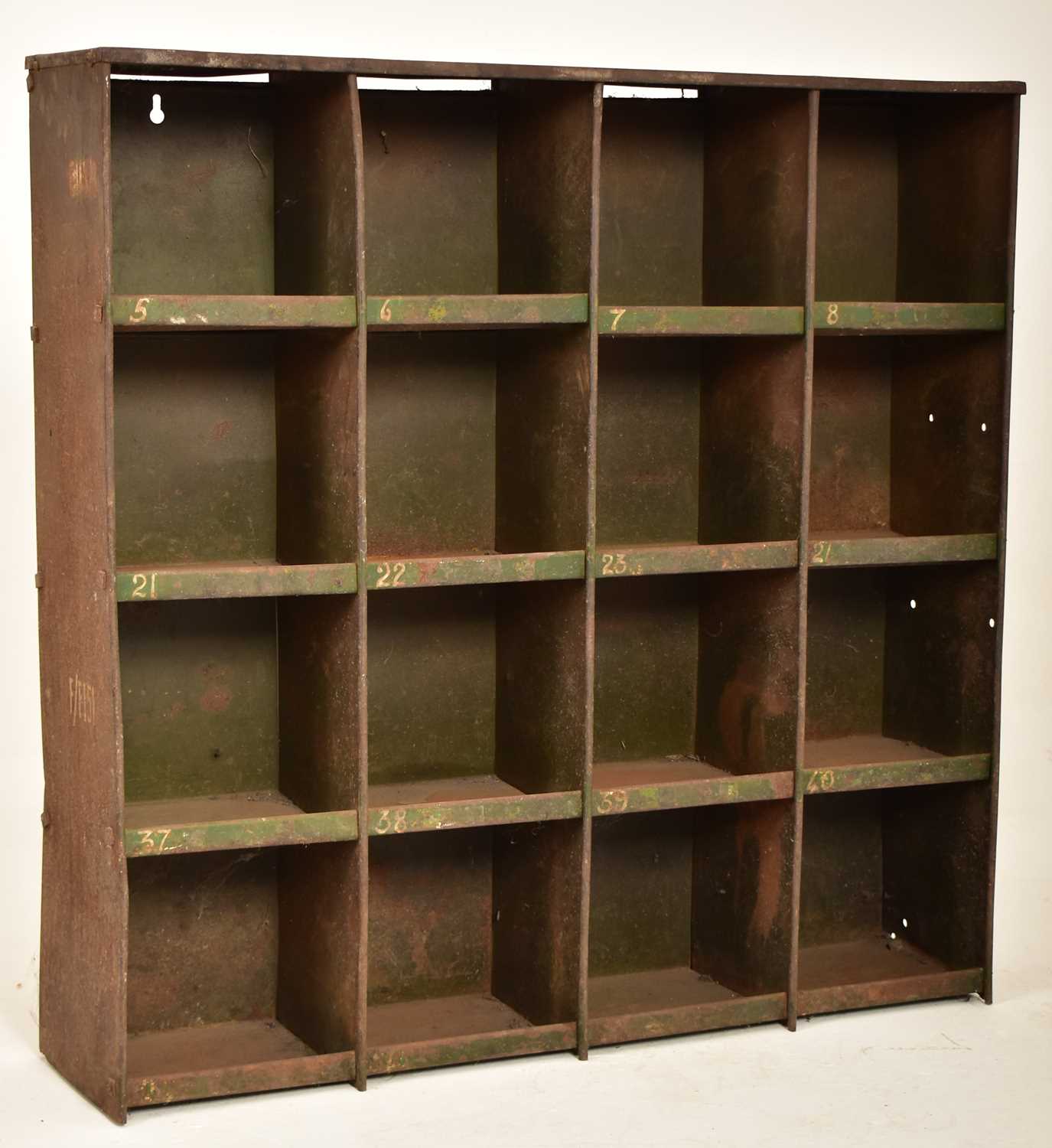 Lot 512 - VINTAGE 20TH CENTURY INDUSTRIAL PIGEON HOLE CABINET